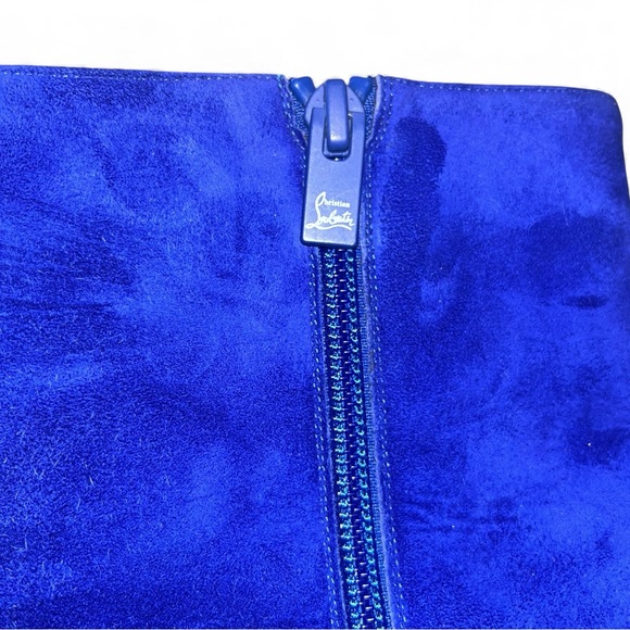 Christian Louboutin Condora Blue Suede Pointed Toe Booties EU40 Heeled Boots EUC - Picture 9 of 14